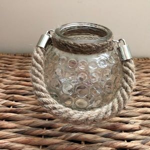 This little coastal glass lantern is the perfect accent in a nautical home